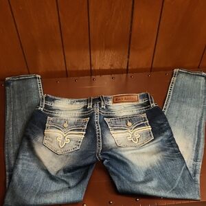 Rock Revival Distressed Blue Denim